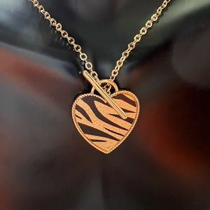 Heart animal print necklace